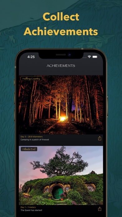 Fantasy Hike App Store preview showing route achievements